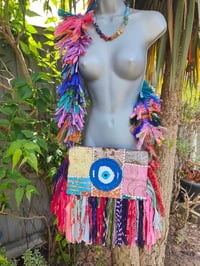 Image 2 of FRILL body cross Sari bag with ruffle -large detachable strap- Protection Eye 1