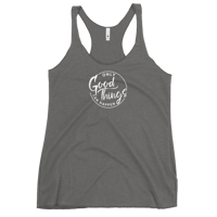 Image 3 of Women's Racerback Tank - White Logo