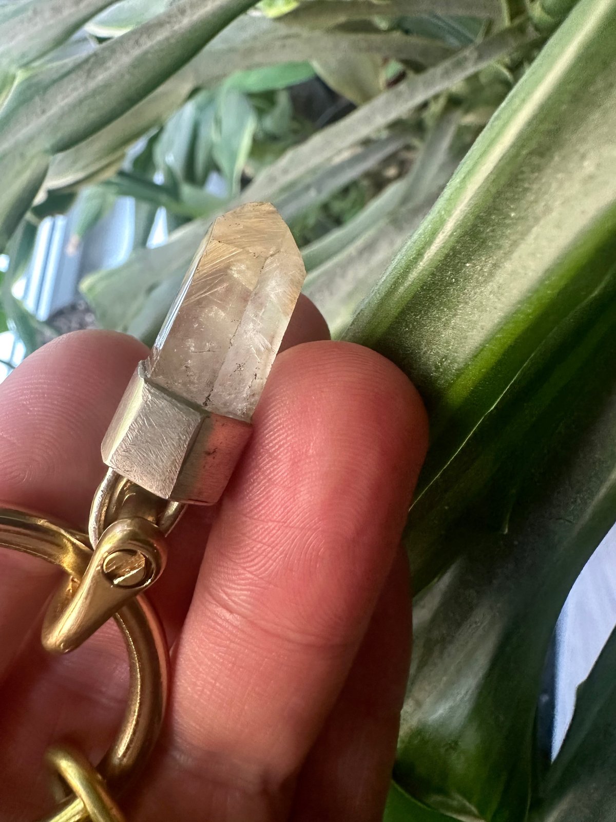 Rutilated quartz Triple Goddess necklace 2