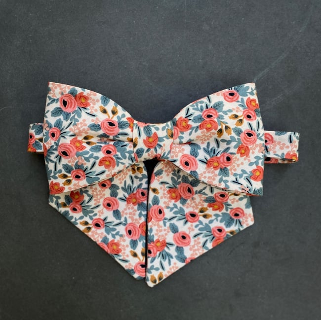 Peach Floral Lady Bow
