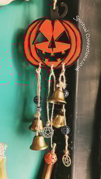 Samhain witch bells- vintage pumpkin