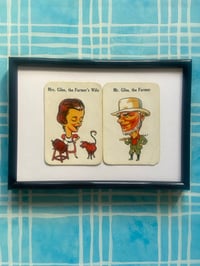 Image 5 of Mr and Mrs, couples cards, from the 'Old Maid' card game c1920s, framed vintage cards