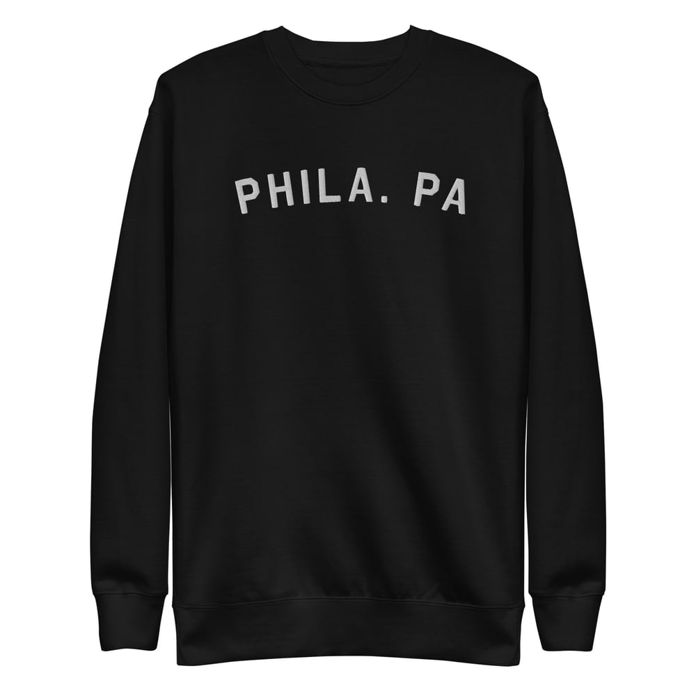 Image of Phila. PA Black Embroidered Sweatshirt