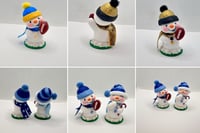 Image 2 of Custom Order Football and Candy Cane Snowmen- Your Team Colors or Your Favorite Colors