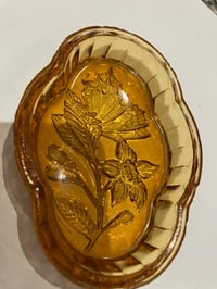 Image 3 of Amber Trinket Pot and Pin Dish