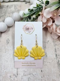 Lemon Shell Polymer Clay Dangle Earrings
