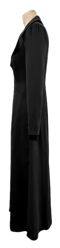 Image 3 of  McClearon Jacket- black asymmetrical Zip Trench jacket/Dress,  Modern Goth  with a Twist.