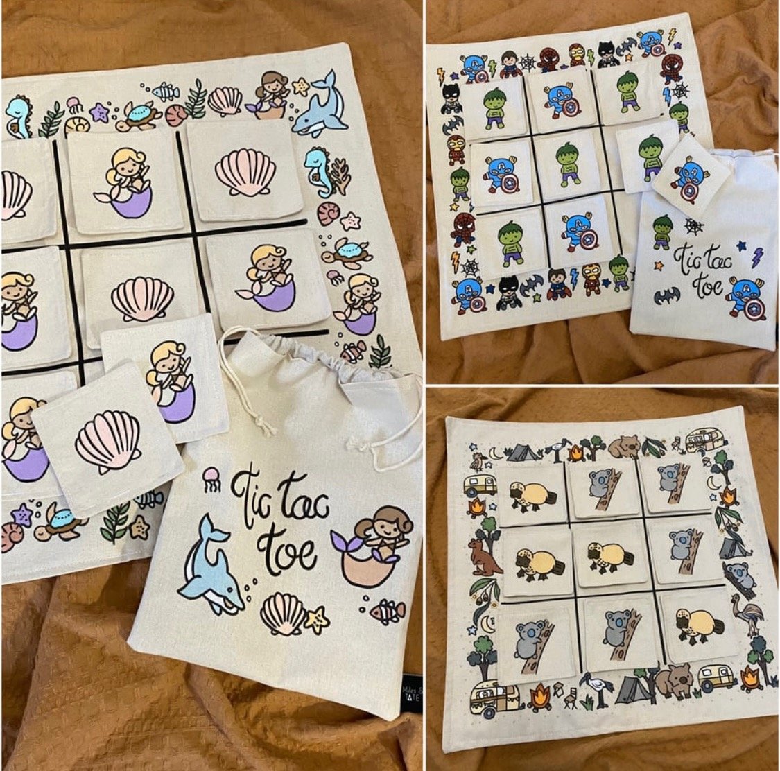 Custom Memory/ Tic Tac Toe Game Sets | Miles and Tate