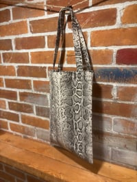 Image 4 of Snakeskin Print Cotton Tote Bag 