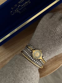 Image 4 of Vintage Oleg Cassini Two Tone Gorgeous Dial Watch