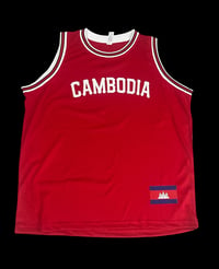 Image 1 of Cambodia Basketball Jersey Red