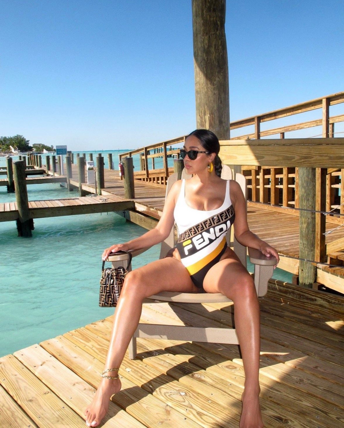 Image of FENDI X FILA ONE PIECE LYCRA SWIMSUIT ( )
