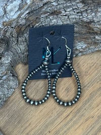 Image 2 of 3mm-6mm Saucer Sterling Silver Pearl Teardrop Earrings