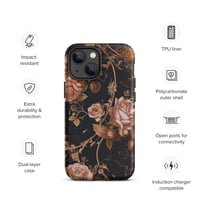 Image 21 of Dark Rose Gold Butterfly Design Goth Inspired Tough Case for iPhone®