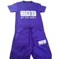 Image 5 of God My Big Homie Embroidered Short Set