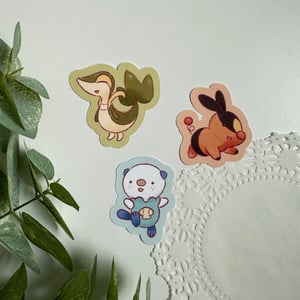 Image of Gen 5 Starter Pokémon Waterproof Stickers