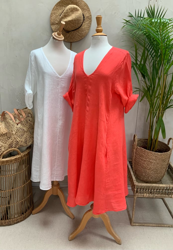 Image of Robe En Lin Alizé Corail