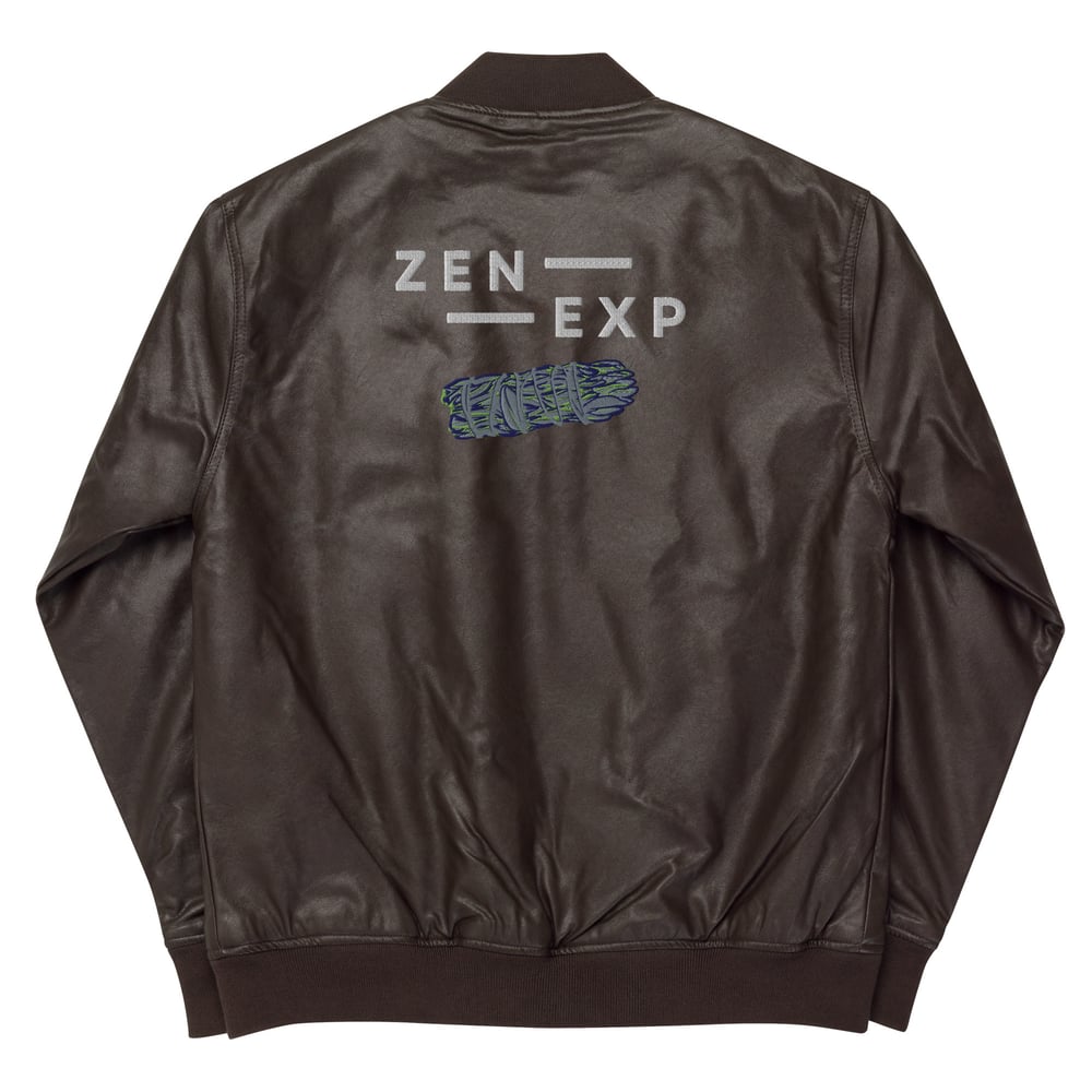 ZEN EXP - Sage Roll Leather Bomber Jacket