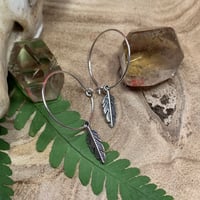 Image 2 of Feather Hoop Earrings