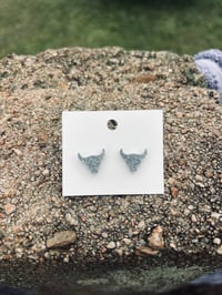 Image 1 of Glitter Long Horn Studs
