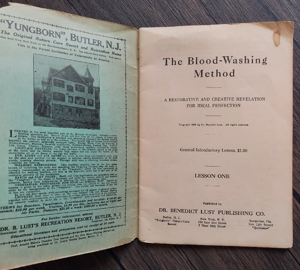 The Blood-Washing Method, by Dr. Benedict Lust
