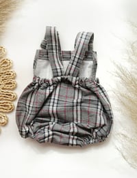 Image 3 of Baby Boy Dungarees for Sitter Photo shoots | Christian | age 9-12 months | grey  plaid