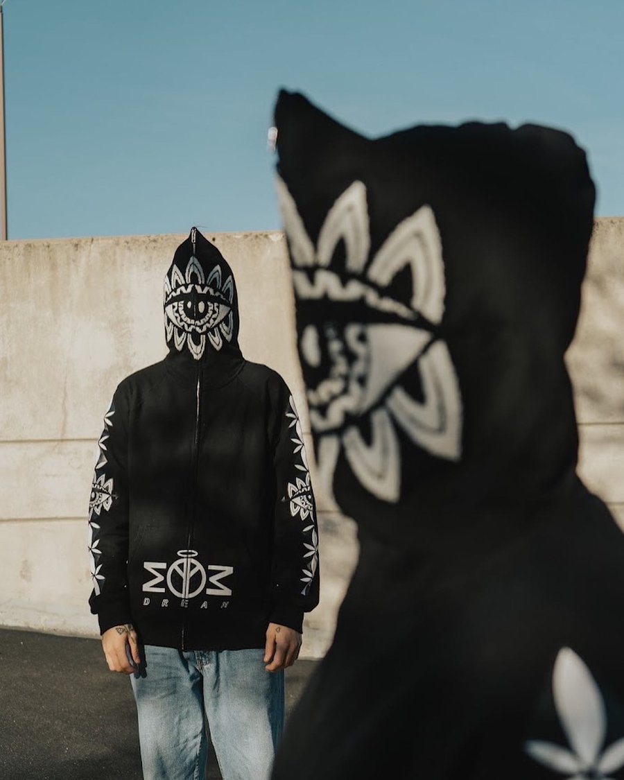 Image of “Bloom” Full Zip Up Hoodie (Black)