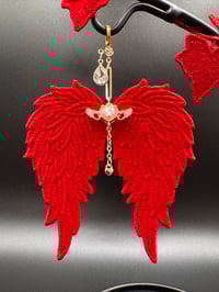 Image 4 of Red Angel Wing Ivy Suncatcher