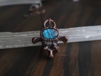 Image 1 of Porcupine vertebra with Blue Labradorite 