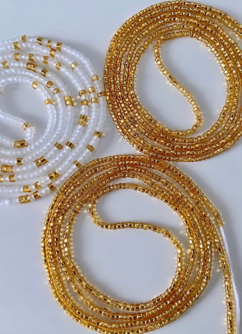 Image of Gold Tie on Waistbeads Collection