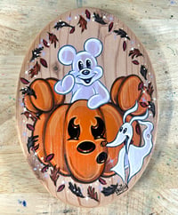 RTS Wood Art- Pumpkin Ghosts