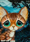 Nighttime Tabby Cat Art Print