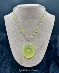 Image of Luxury Sterling Silver Uranium Glass Necklace