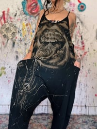 Image 3 of “TALKING SPIDERS” BLEACH PAINTED BAGGY ROMPER MEDIUM