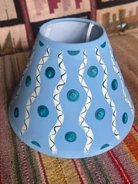 Image 3 of "Squiggles" - a Hand Painted Decorative Fabric Shade for a Table Lamp
