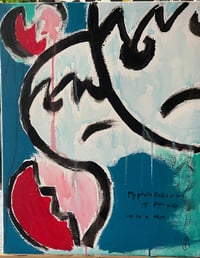 Image 1 of Bleeding Hearts/2am Acrylic & Watercolor painting SIGNED 
