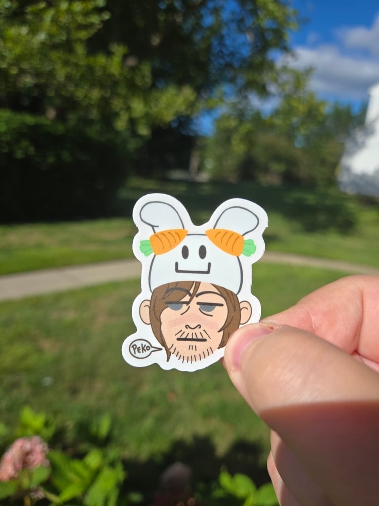 Image of Stranded Man Bunny Hat Sticker