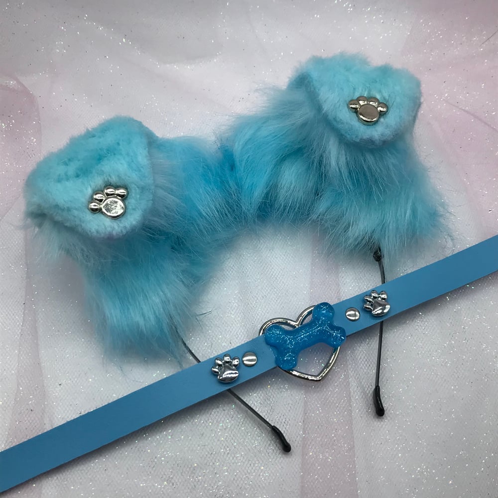 Blue puppy ears With collar 