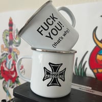 Image 1 of CAMPING MUG 16oz. STAINLESS STEEL/ENAMEL