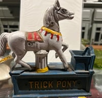 Image 3 of vintage trick pony cast iron piggy bank