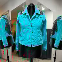 Image 2 of Turquoise Denim & Tie Jacket