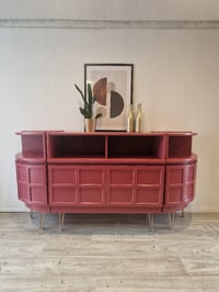 Image 4 of Large Mid Century Luxury Sideboard Nathan | Curved Teak Sideboard Eating Room Red