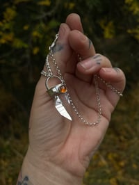 Image 3 of Lemurian Quartz & Hessonite Garnet Talisman