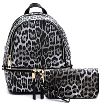 Image 4 of Leopard Backpack 🎒 & Wallet Set