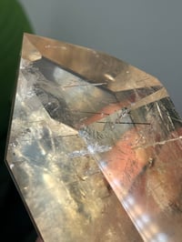 Image 6 of XL NATURAL CITRINE WITH BLACK TOURMALINE TOWER -BRAZIL-