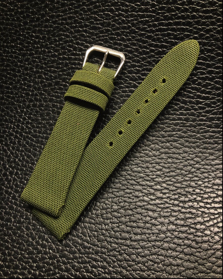 Image of Waxed Military Green Nylon Canvas Whatch Strap