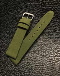 Image 1 of Waxed Military Green Nylon Canvas Whatch Strap