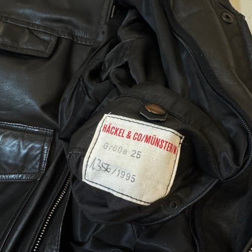 Image of 1990s German Police Leather Jacket, Size Large