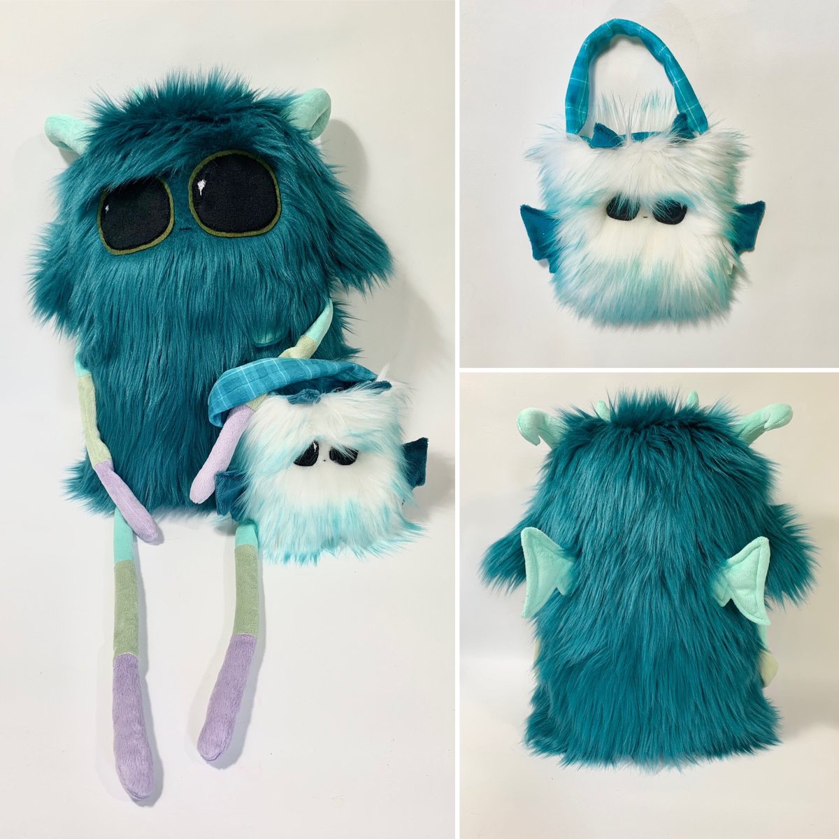 Image of SUPER FUZZBUTT Gargoyle Guardians w/batling bag -  teal