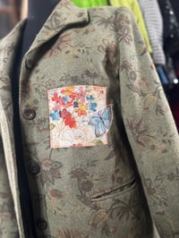 Image 1 of Olive Floral Blazer with Cross
